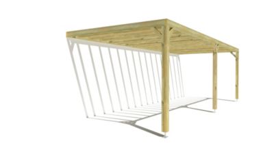 Pergola bois - 8m x 3m - adossée - sens profondeur - livraison comprise