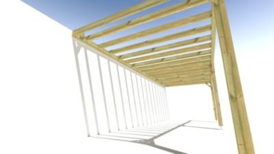 Pergola bois - 8m x 3m - adossée - sens profondeur - livraison comprise