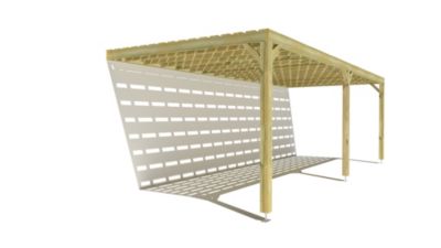 Pergola bois - 8m x 3m - adossée - sens profondeur - platelage bois - livraison comprise