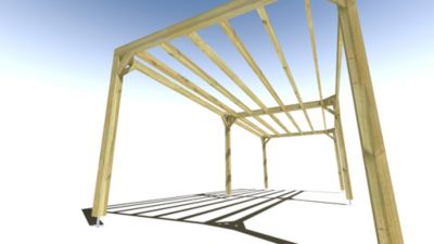 Pergola bois - 8m x 3m - indépendante - sens largeur - livraison comprise