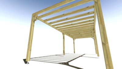 Pergola bois - 8m x 3m - indépendante - sens profondeur - livraison comprise