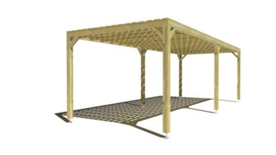 Pergola bois - 8m x 3m - indépendante - sens profondeur - platelage bois - livraison comprise