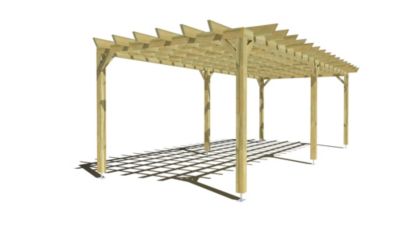 Pergola bois - 8m x 3m - indépendante - style retro - livraison comprise