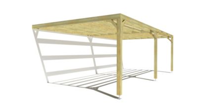 Pergola bois - 8m x 4m - adossée - sens largeur - livraison comprise