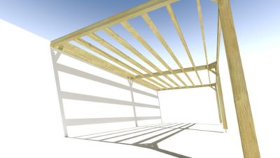 Pergola bois - 8m x 4m - adossée - sens largeur - livraison comprise