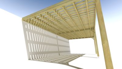 Pergola bois - 8m x 4m - adossée - sens largeur - platelage bois - livraison comprise