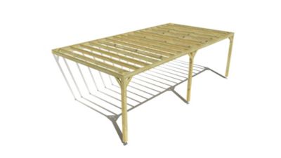 Pergola bois - 8m x 4m - adossée - sens profondeur - livraison comprise