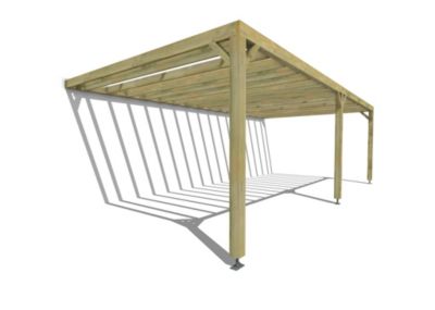 Pergola bois - 8m x 4m - adossée - sens profondeur - livraison comprise