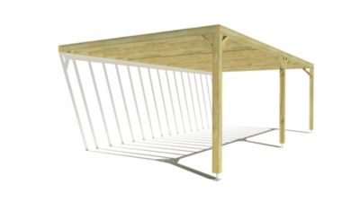 Pergola bois - 8m x 4m - adossée - sens profondeur - livraison comprise