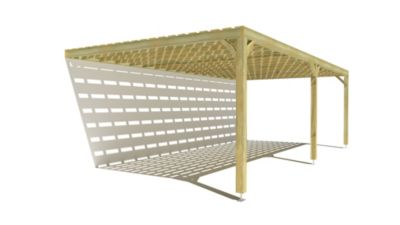 Pergola bois - 8m x 4m - adossée - sens profondeur - platelage bois - livraison comprise