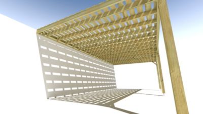 Pergola bois - 8m x 4m - adossée - sens profondeur - platelage bois - livraison comprise