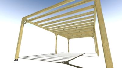 Pergola bois - 8m x 4m - indépendante - sens profondeur - livraison comprise