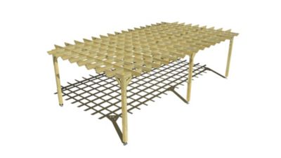 Pergola bois - 8m x 4m - indépendante - style retro - livraison comprise