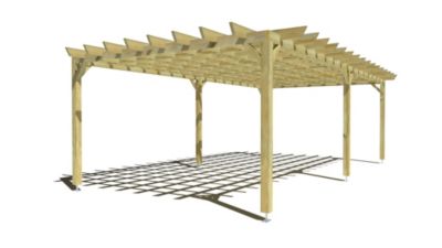 Pergola bois - 8m x 4m - indépendante - style retro - livraison comprise