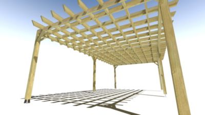 Pergola bois - 8m x 4m - indépendante - style retro - livraison comprise