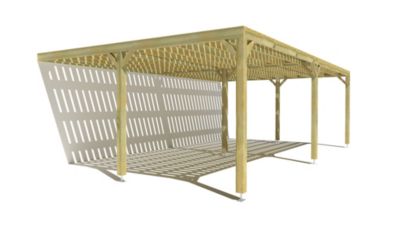 Pergola bois - 8m x 5m - adossée - sens largeur - platelage bois - livraison comprise