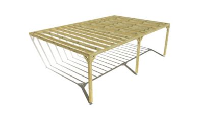 Pergola bois - 8m x 5m - adossée - sens profondeur - livraison comprise