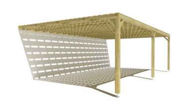 Pergola bois - 8m x 5m - adossée - sens profondeur - platelage bois - livraison comprise