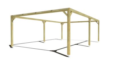 Pergola bois - 8m x 5m - indépendante - cadre simple - livraison comprise