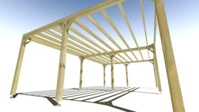 Pergola bois - 8m x 5m - indépendante - sens largeur - livraison comprise