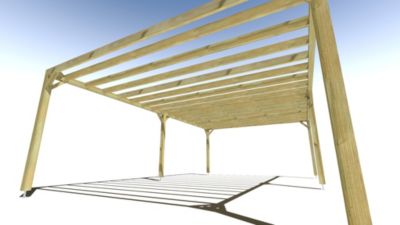 Pergola bois - 8m x 5m - indépendante - sens profondeur - livraison comprise