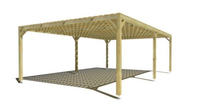 Pergola bois - 8m x 5m - indépendante - sens profondeur - platelage bois - livraison comprise