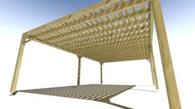 Pergola bois - 8m x 5m - indépendante - sens profondeur - platelage bois - livraison comprise