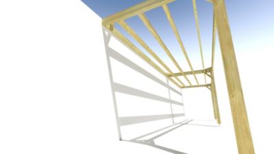 Pergola bois - 9m x 2m - adossée - sens largeur - livraison comprise