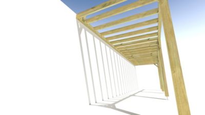 Pergola bois - 9m x 2m - adossée - sens profondeur - livraison comprise