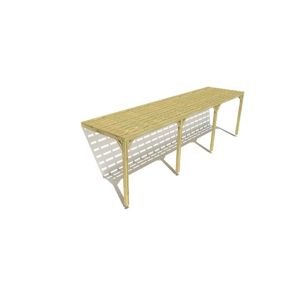 Pergola bois - 9m x 2m - adossée - sens profondeur - platelage bois - livraison comprise