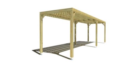 Pergola bois - 9m x 2m - indépendante - sens largeur - platelage bois - livraison comprise