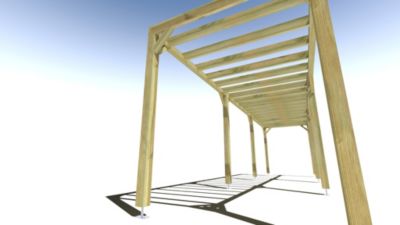 Pergola bois - 9m x 2m - indépendante - sens profondeur - livraison comprise