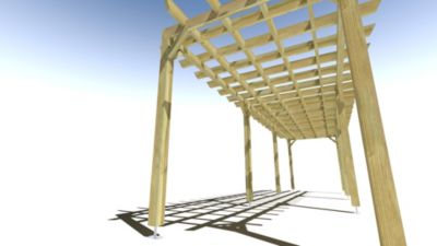 Pergola bois - 9m x 2m - indépendante - style retro - livraison comprise