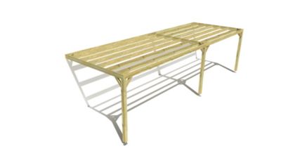 Pergola bois - 9m x 3m - adossée - sens largeur - livraison comprise