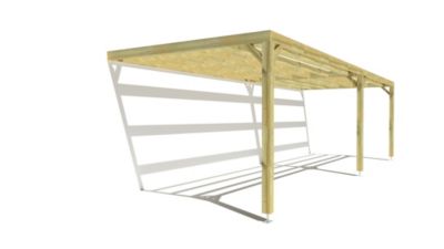 Pergola bois - 9m x 3m - adossée - sens largeur - livraison comprise