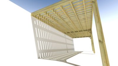 Pergola bois - 9m x 3m - adossée - sens largeur - platelage bois - livraison comprise