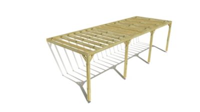 Pergola bois - 9m x 3m - adossée - sens profondeur - livraison comprise