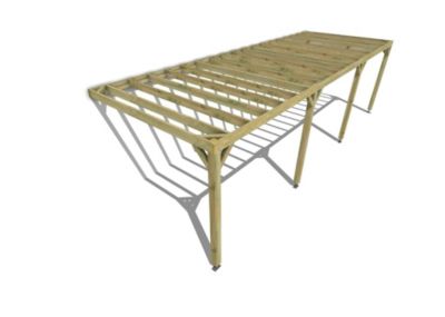 Pergola bois - 9m x 3m - adossée - sens profondeur - livraison comprise