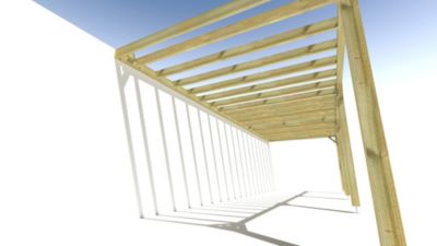 Pergola bois - 9m x 3m - adossée - sens profondeur - livraison comprise