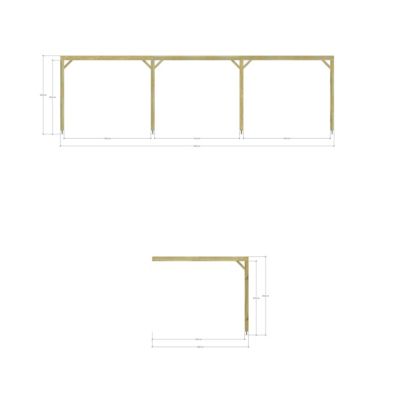 Pergola bois - 9m x 3m - adossée - sens profondeur - livraison comprise