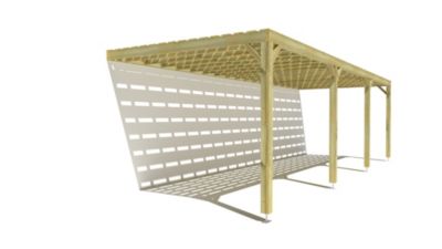 Pergola bois - 9m x 3m - adossée - sens profondeur - platelage bois - livraison comprise