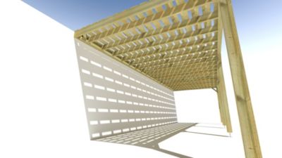 Pergola bois - 9m x 3m - adossée - sens profondeur - platelage bois - livraison comprise