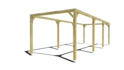 Pergola bois - 9m x 3m - indépendante - cadre simple - livraison comprise