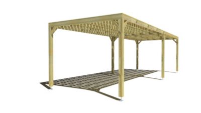 Pergola bois - 9m x 3m - indépendante - sens largeur - platelage bois - livraison comprise