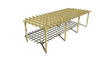 Pergola bois - 9m x 3m - indépendante - style retro - livraison comprise