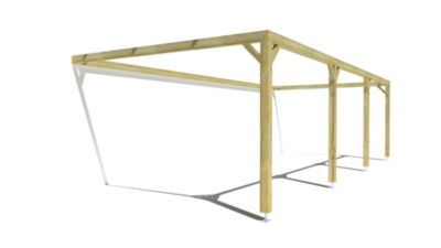 Pergola bois - 9m x 4m - adossée - cadre simple - livraison comprise