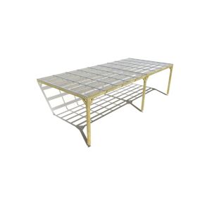 Pergola bois - 9m x 4m - adossée - sens largeur - couverture étanche transparente incluse - livraison comprise