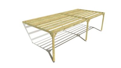 Pergola bois - 9m x 4m - adossée - sens largeur - livraison comprise