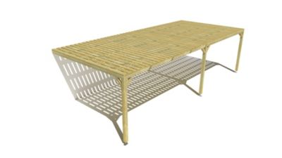 Pergola bois - 9m x 4m - adossée - sens largeur - platelage bois - livraison comprise