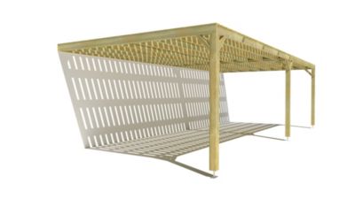 Pergola bois - 9m x 4m - adossée - sens largeur - platelage bois - livraison comprise